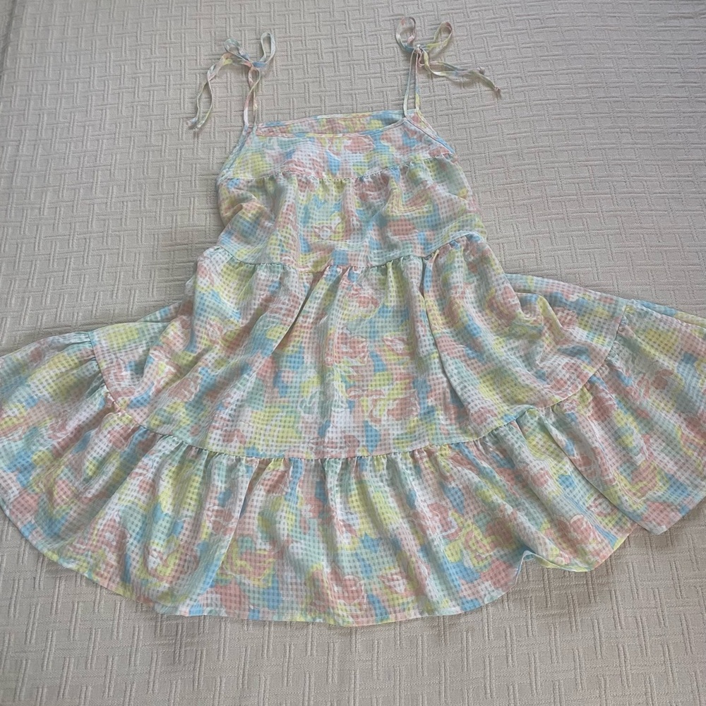 Pastel floral babydoll dress.